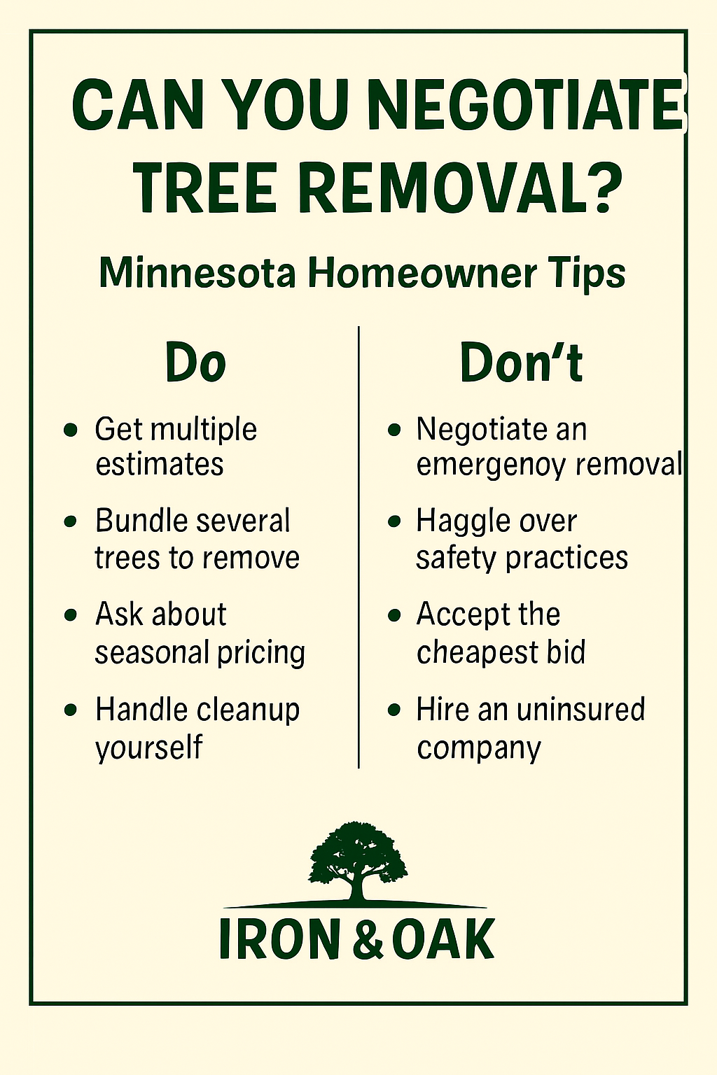 Tree Removal prices in minnesota
